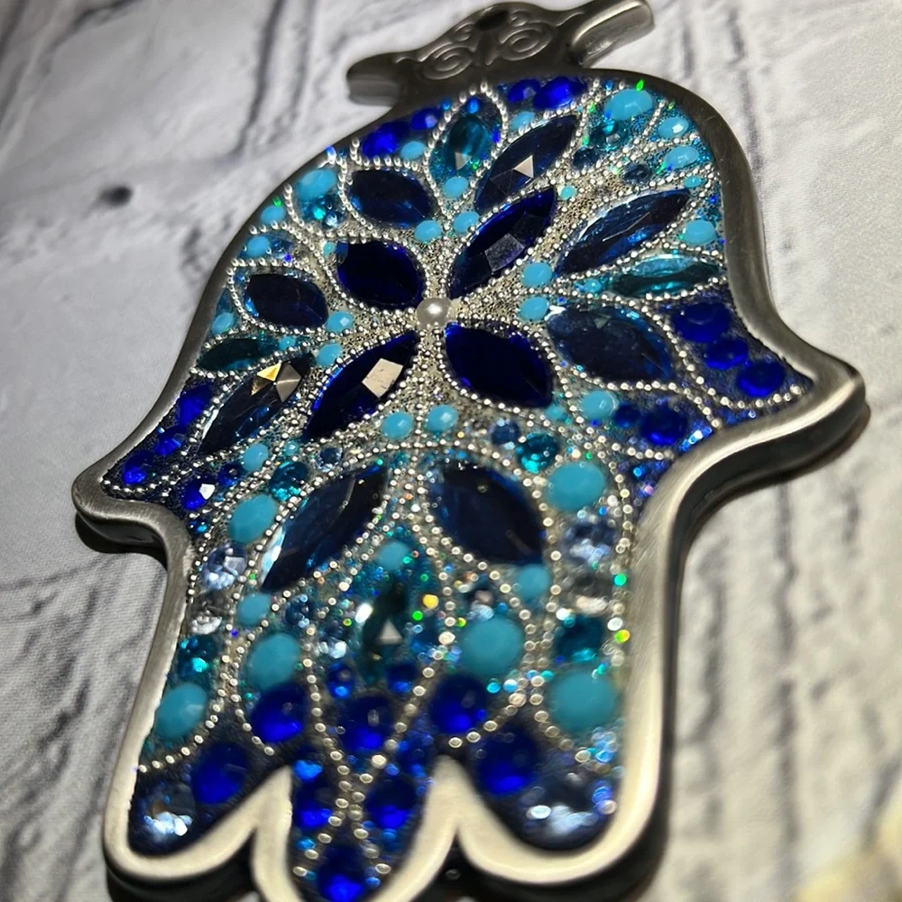 Lenox Blue Brilliance Good Luck Hamsa Wall Plaque - Picture 3 of 13